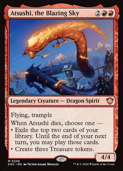 Atsushi, the Blazing Sky - Commander: Secrets of Strixhaven - M - 236