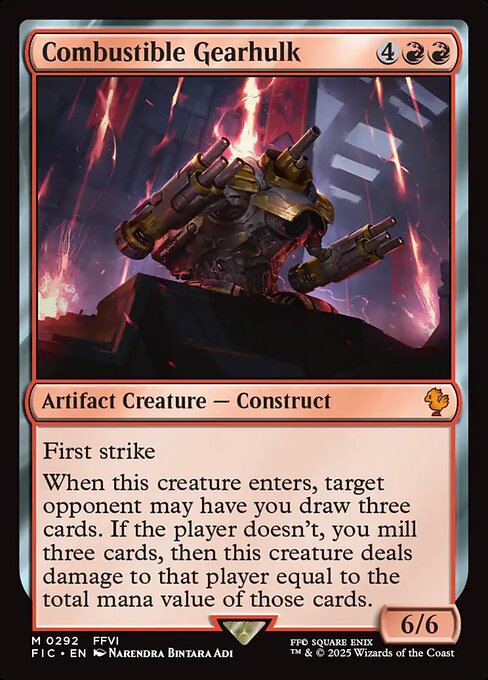 Combustible Gearhulk (Surge Foil) - Commander: FINAL FANTASY - M - 292