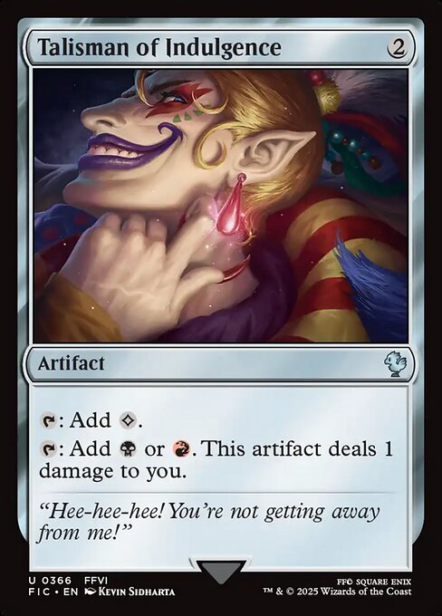 Talisman of Indulgence (Surge Foil) - Commander: FINAL FANTASY - U - 366
