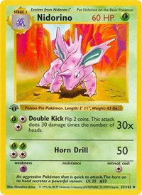 Nidorino - Base Set (Shadowless) - Uncommon - 037/102