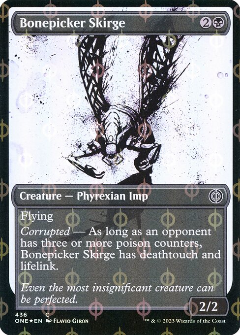 Bonepicker Skirge (Showcase) (Step-and-Compleat Foil) - Phyrexia: All Will Be One - C - 436