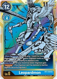 Leopardmon (Alternate Art) - Release Special Booster 1.0 - Super Rare - BT3-030 SR