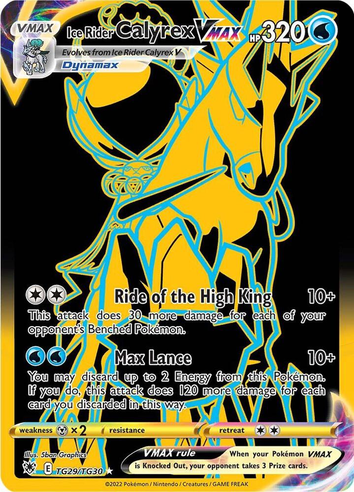 Ice Rider Calyrex VMAX (Secret) - SWSH10: Astral Radiance Trainer Gallery - Secret Rare - TG29/TG30