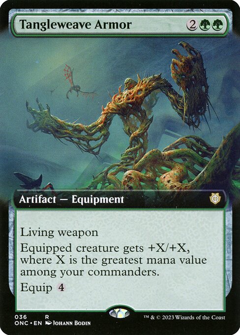 Tangleweave Armor (Extended Art) - Commander: Phyrexia: All Will Be One - R - 36