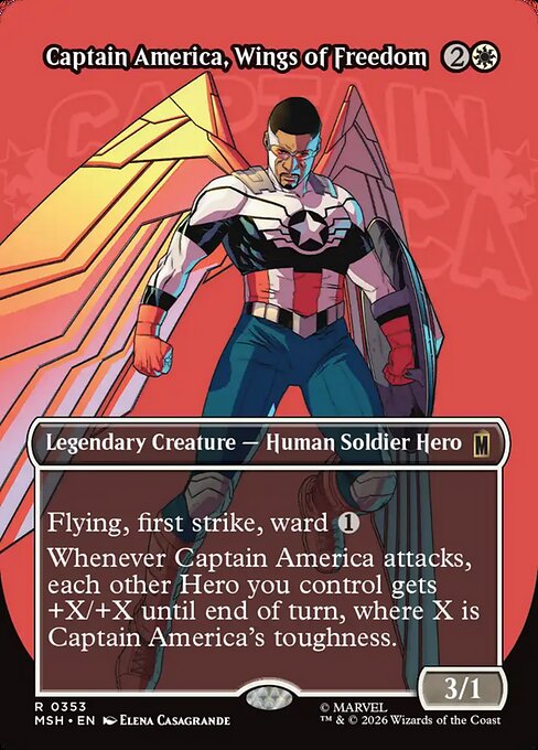 Captain America, Wings of Freedom (Borderless) - Marvel Super Heroes - R - 353