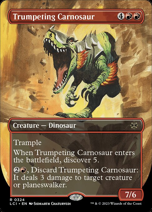 Trumpeting Carnosaur (Borderless) - The Lost Caverns of Ixalan - R - 324