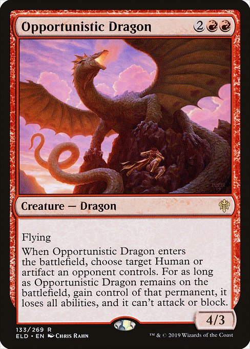 Opportunistic Dragon - Throne of Eldraine - R - 133