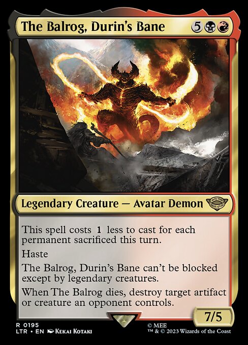 The Balrog, Durin's Bane - Prerelease Cards - R - 195