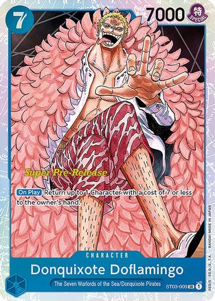 Donquixote Doflamingo - Super Pre-Release Starter Deck 3: The Seven Warlords of the Sea - SR - ST03-009