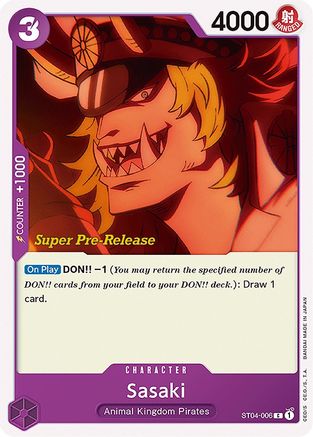 Sasaki - Super Pre-Release Starter Deck 4: Animal Kingdom Pirates - C - ST04-006