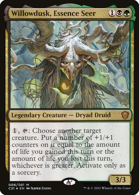 Willowdusk, Essence Seer (Display Commander) - Thick Stock - Commander 2021 - M - 6