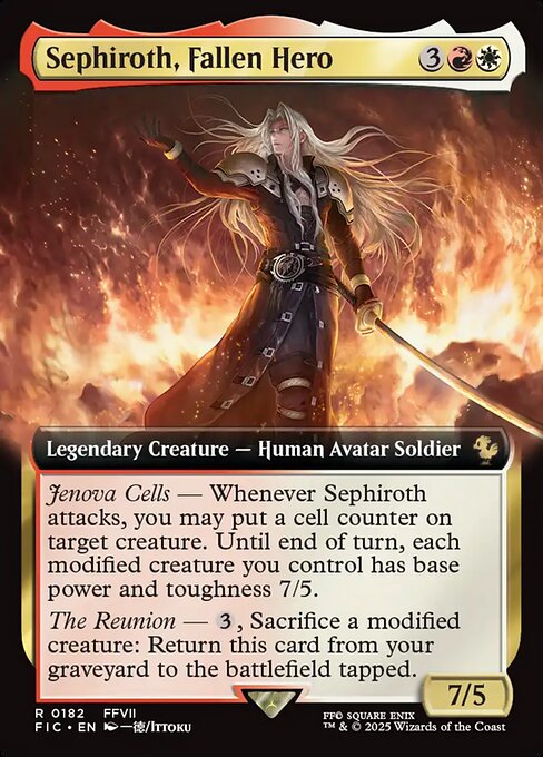 Sephiroth, Fallen Hero (Extended Art) - Commander: FINAL FANTASY - R - 182