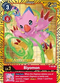 Biyomon - P-002 (2nd Anniversary Card Set) - Digimon Promotion Cards - Promo - P-002 P