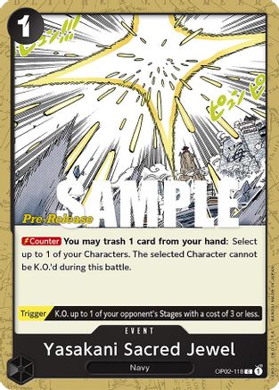 Yasakani Sacred Jewel - Paramount War Pre-Release Cards - C - OP02-118