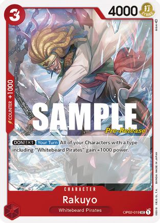 Rakuyo - Paramount War Pre-Release Cards - UC - OP02-019