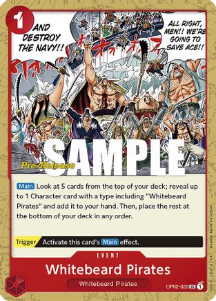 Whitebeard Pirates - Paramount War Pre-Release Cards - UC - OP02-022