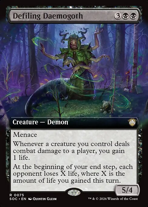 Defiling Daemogoth (Extended Art) - Commander: Secrets of Strixhaven - R - 75