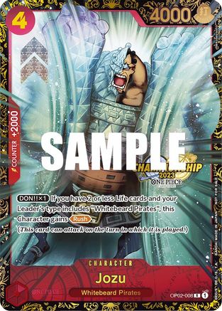 Jozu (Championship 2023) - One Piece Promotion Cards - PR - OP02-008