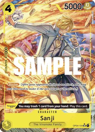 Sanji (104) (Alternate Art) - Kingdoms of Intrigue - SR - OP04-104