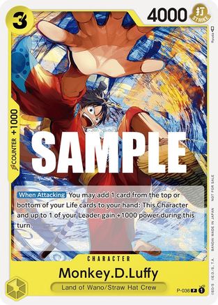 Monkey.D.Luffy (Pre-Release Tournament) - One Piece Promotion Cards - PR - P-036