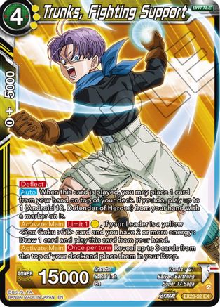 Trunks, Fighting Support - Expansion Deck Box Set 23: Premium Anniversary Box 2023 - Expansion Rare - EX23-32