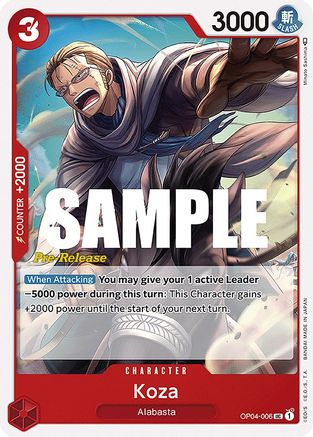 Koza - Kingdoms of Intrigue Pre-Release Cards - UC - OP04-006