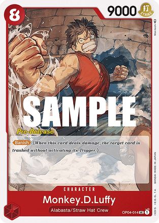 Monkey.D.Luffy - Kingdoms of Intrigue Pre-Release Cards - UC - OP04-014