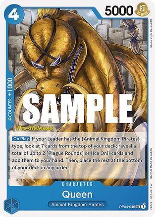 Queen - Kingdoms of Intrigue Pre-Release Cards - UC - OP04-046