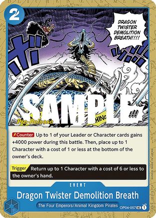 Dragon Twister Demolition Breath - Kingdoms of Intrigue Pre-Release Cards - UC - OP04-057