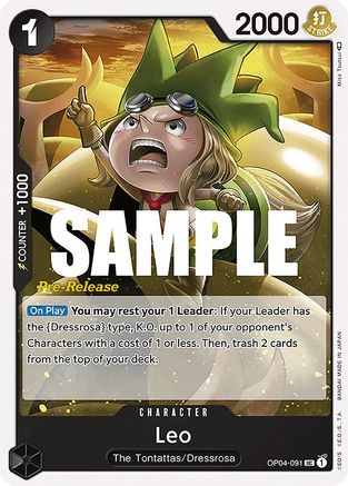 Leo - Kingdoms of Intrigue Pre-Release Cards - UC - OP04-091