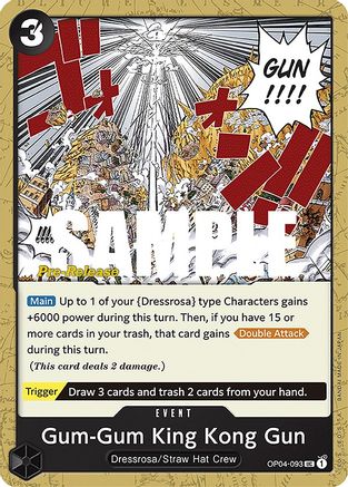 Gum-Gum King Kong Gun - Kingdoms of Intrigue Pre-Release Cards - UC - OP04-093