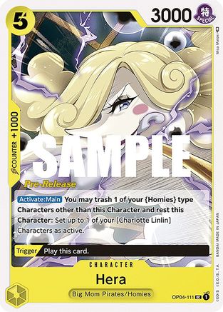 Hera - Kingdoms of Intrigue Pre-Release Cards - UC - OP04-111
