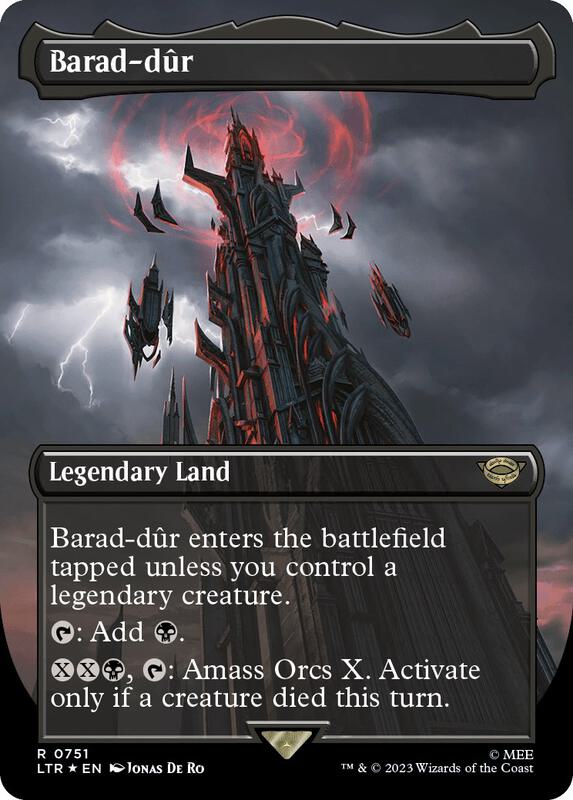 Barad-dur (0751) (Borderless) (Surge Foil) - Universes Beyond: The Lord of the Rings: Tales of Middle-earth - R - 751