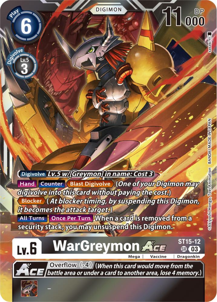 WarGreymon ACE - Starter Deck 15: Dragon of Courage - Super Rare - ST15-12 SR