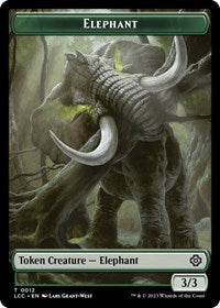 Elephant // Dinosaur Double-Sided Token - Commander: The Lost Caverns of Ixalan - T - 12 // 10