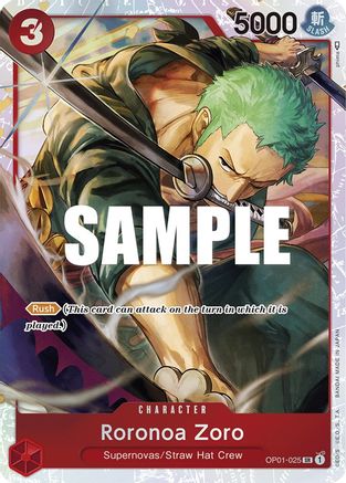 Roronoa Zoro - OP01-025 (Ultra Deck: The Three Captains) - One Piece Promotion Cards - SR - OP01-025