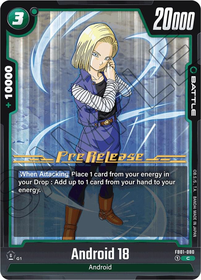 Android 18 - FB01-080 - Awakened Pulse Pre-Release Cards - Common - FB01-080
