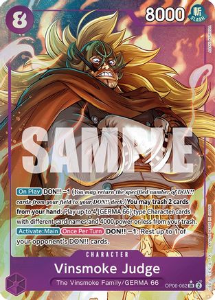 Vinsmoke Judge (Alternate Art) - Wings of the Captain - SR - OP06-062