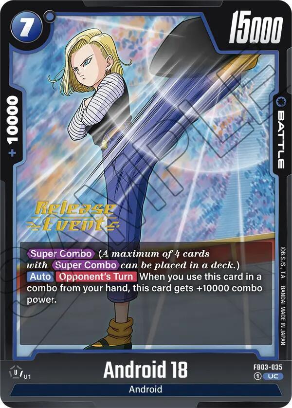 Android 18 - Raging Roar Release Event Cards - Uncommon - FB03-035