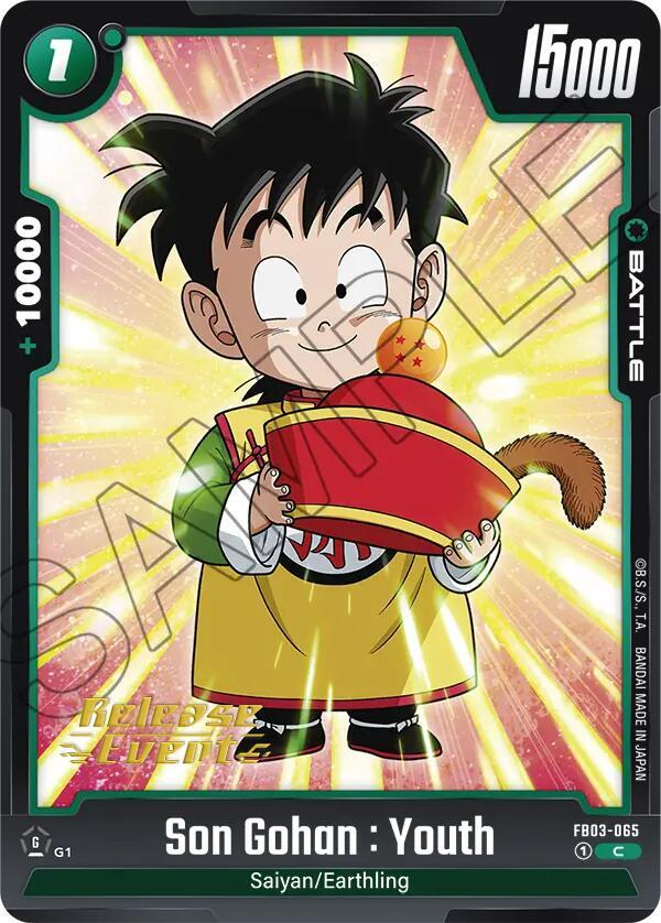 Son Gohan : Youth - FB03-065 - Raging Roar Release Event Cards - Common - FB03-065