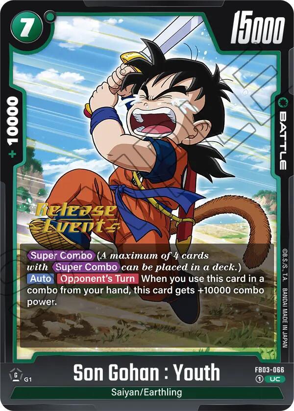 Son Gohan : Youth - FB03-066 - Raging Roar Release Event Cards - Uncommon - FB03-066