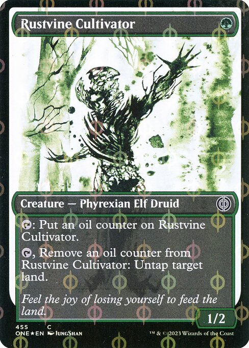 Rustvine Cultivator (Showcase) (Step-and-Compleat Foil) - Phyrexia: All Will Be One - C - 455