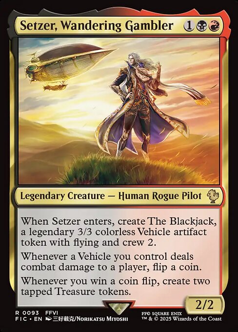 Setzer, Wandering Gambler (Surge Foil) - Commander: FINAL FANTASY - R - 93