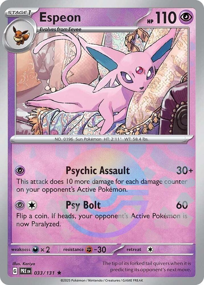 Espeon (Poke Ball Pattern) - SV: Prismatic Evolutions - Rare - 033/131