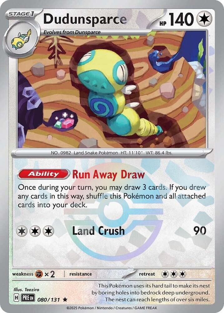 Dudunsparce (Poke Ball Pattern) - SV: Prismatic Evolutions - Rare - 080/131