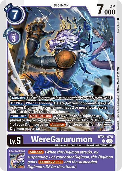 WereGarurumon - World Convergence - Uncommon - BT21-078 U