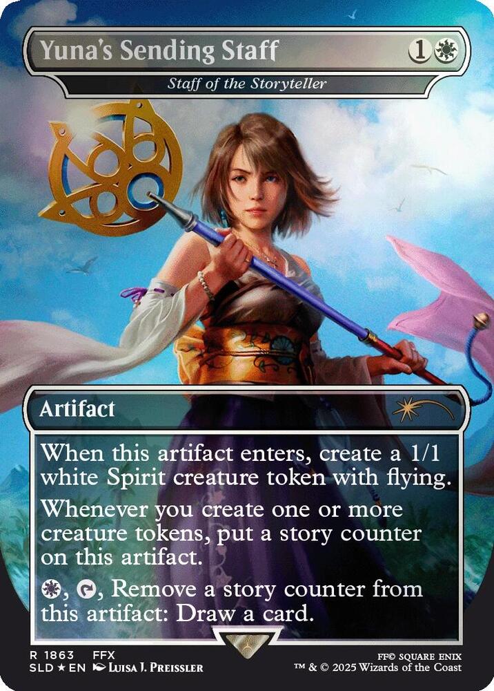 Yuna's Sending Staff - Staff of the Storyteller (Rainbow Foil) - Secret Lair Drop Series - R - 1863