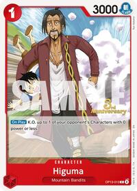 Higuma - Carrying On His Will: 3rd Anniversary Tournament Cards - C - OP13-013