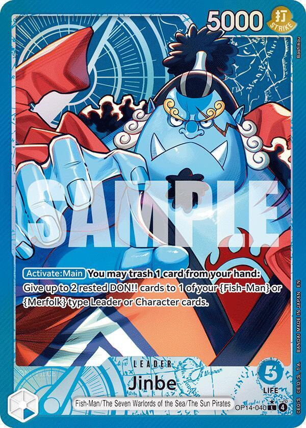 Jinbe - OP14-040 (Alternate Art) - The Azure Sea's Seven - L - OP14-040