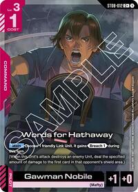 Words for Hathaway (C+) - Starter Deck 08: Flash of Radiance - C+ - ST08-012